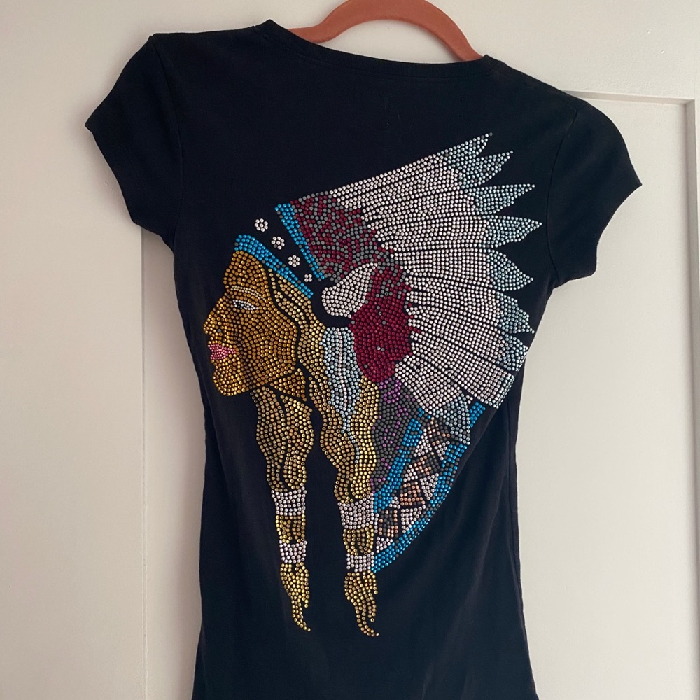 Intermix rhinestone Native American T shirt